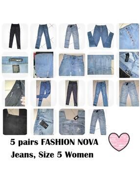 4 Pairs Women Jeans Size 5 (5x27) PANTS Fashion Nova Denim Slacks Bottoms